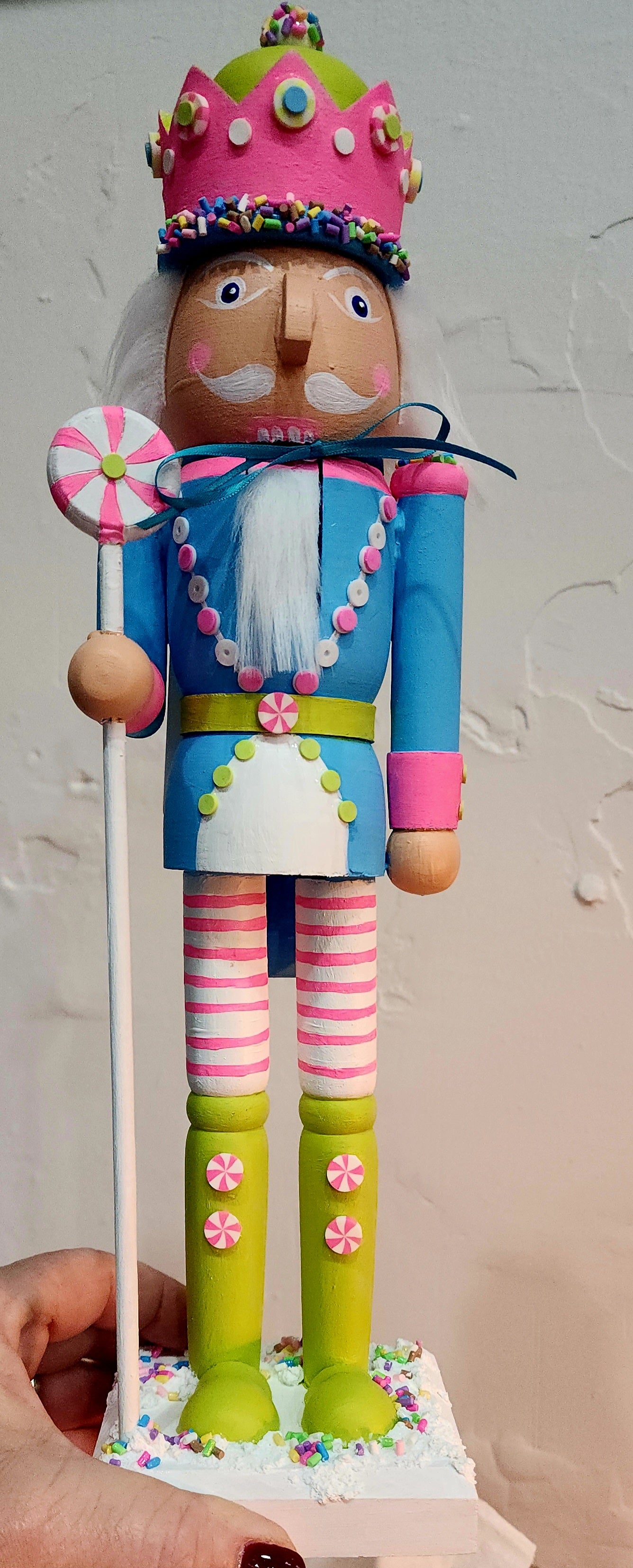 14" Blue/Pink Nutcracker ORIGINAL by Kim Cook