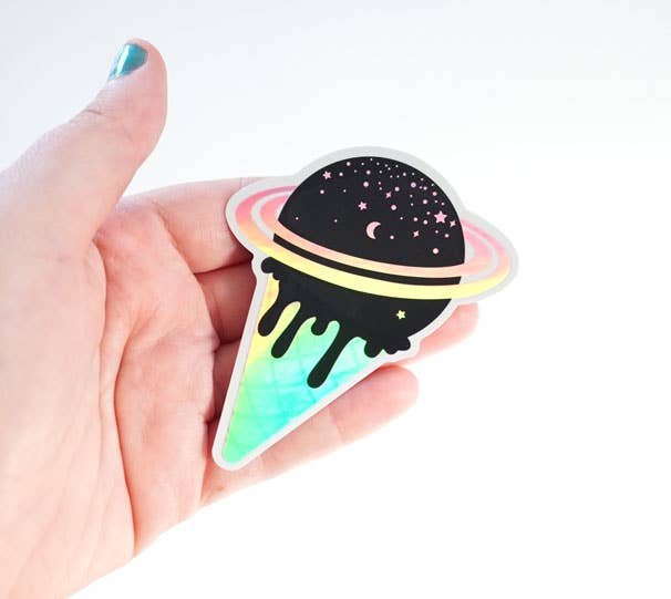 Space Ice Cream Holographic Sticker