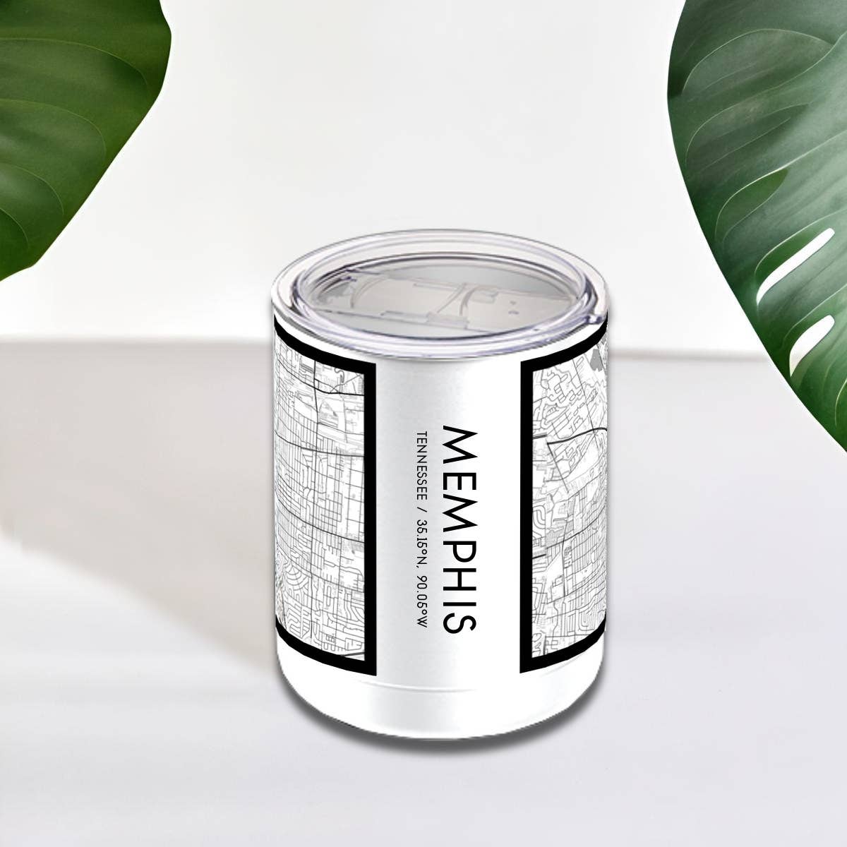 Memphis TN Map Insulated Cup in Classic - WHITE