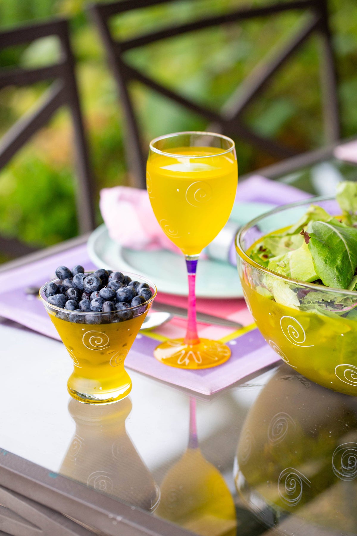 Peruvian Splendor Yellow Wine Glasses