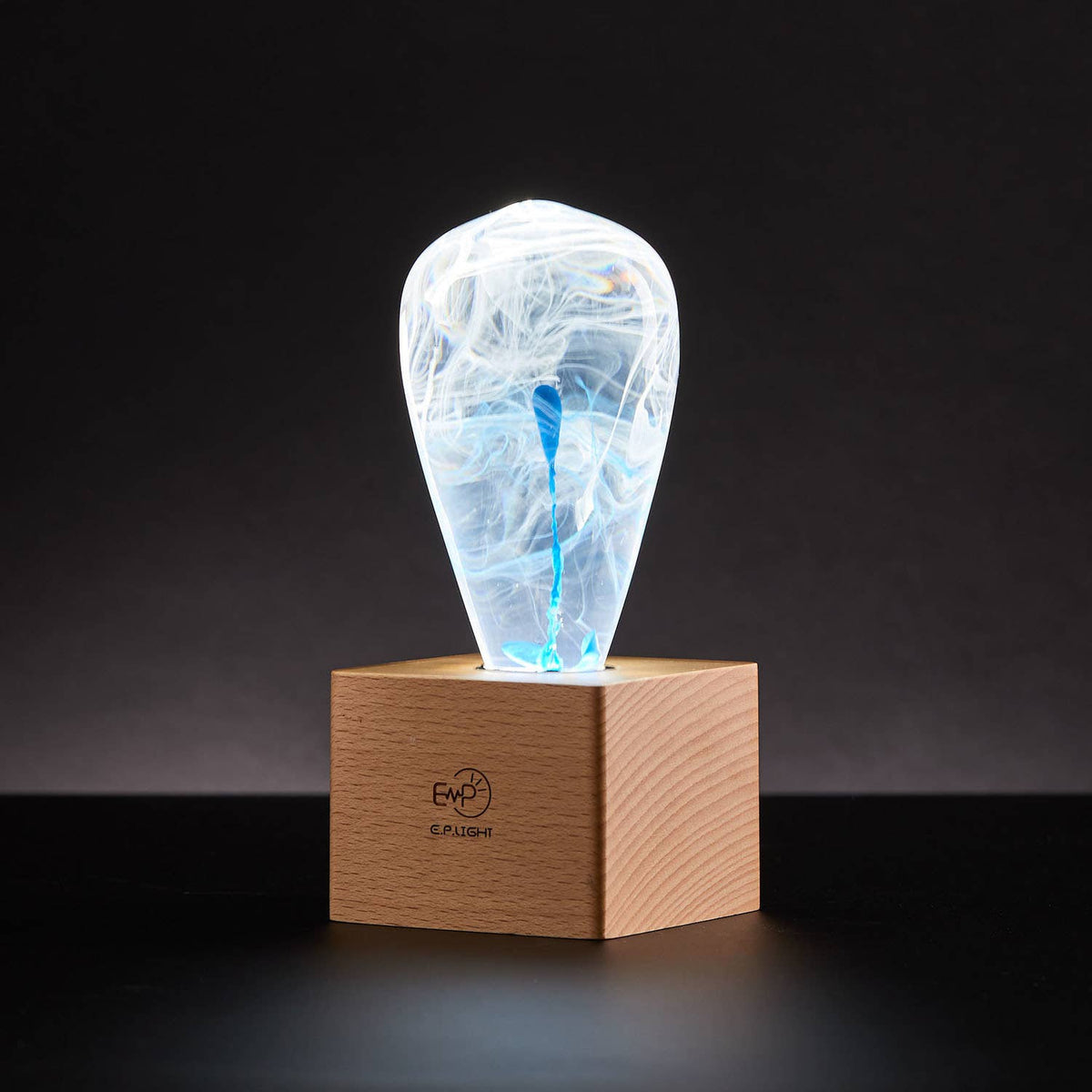 Resin Blue Drop Lamp - Bulb and Base