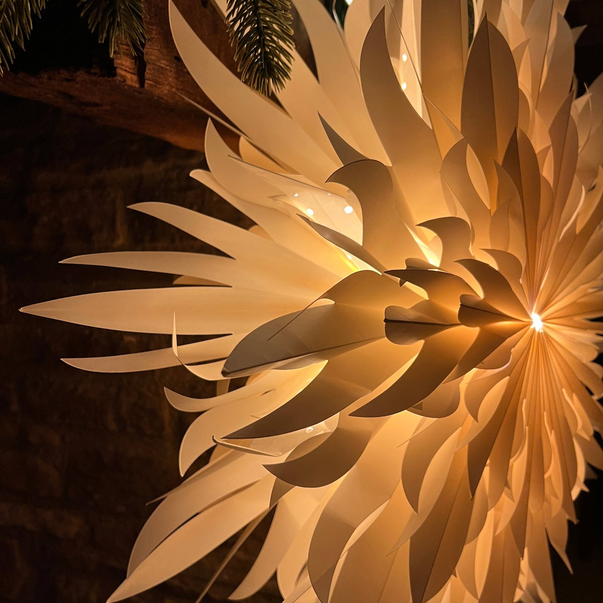 Giant Peony White Paper Wall Decoration - 70cm