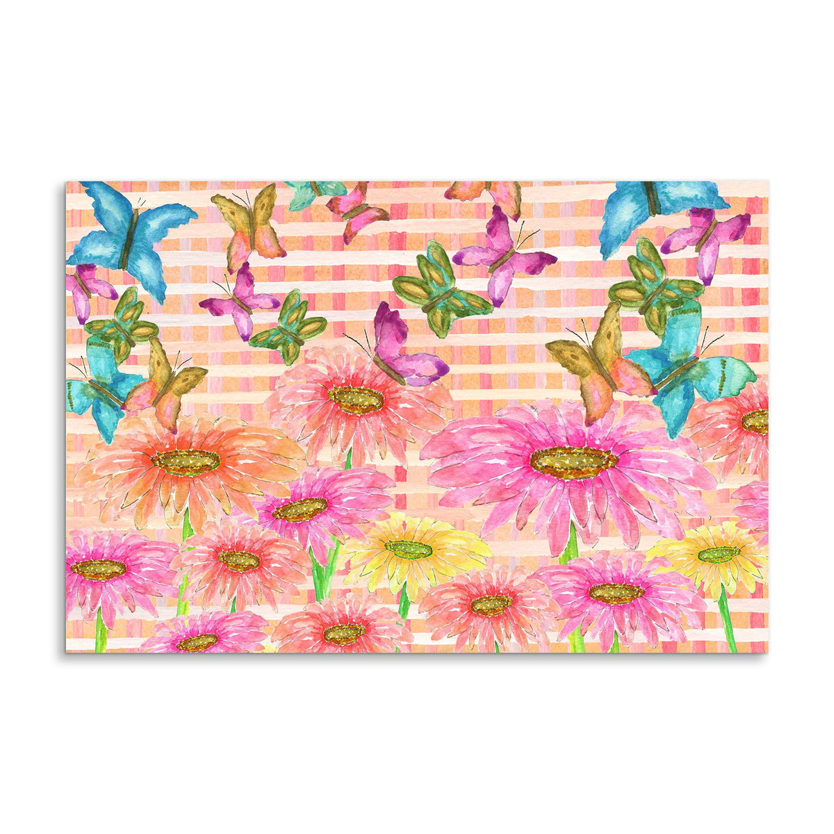 Zinnias with Butterflies Paper Placemats