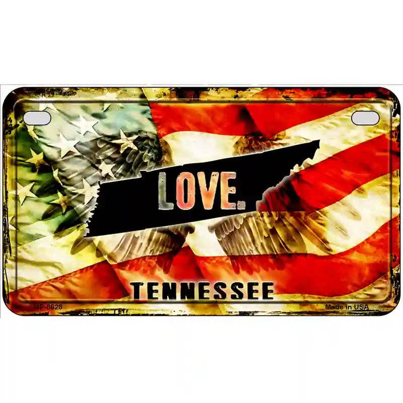 Tennessee Love Metal Novelty License Plate
