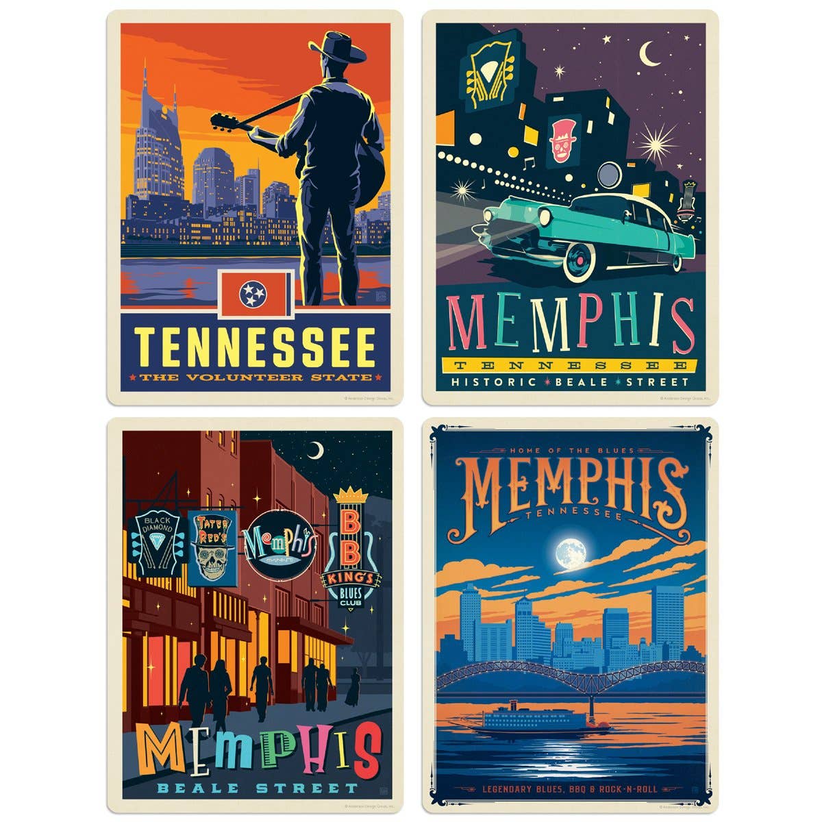 Memphis Tennessee Wall Decal Set of 4