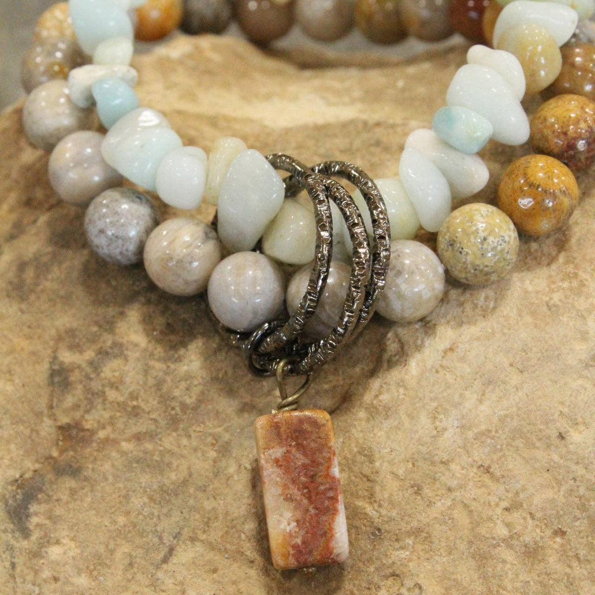 Bohemian Stone &amp; Link Bracelet Set