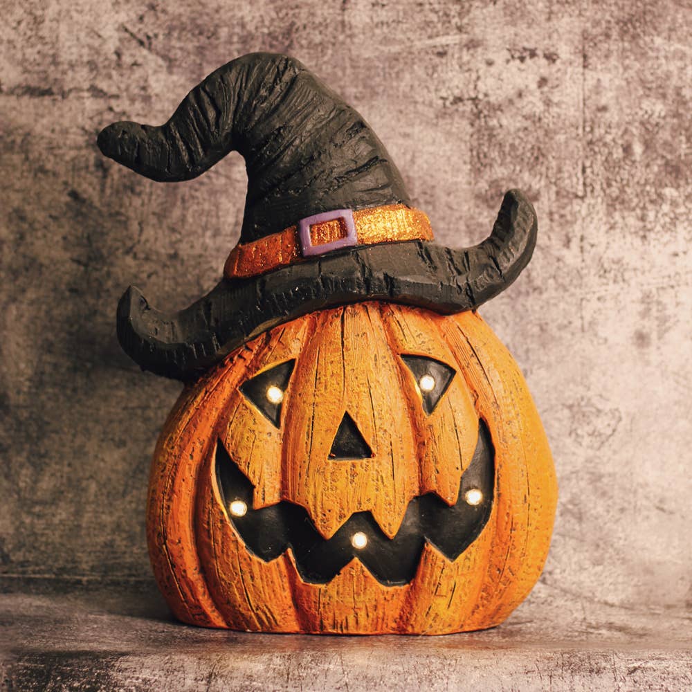 Witch Pumpkin LED Light – Halloween Home Decor Gift