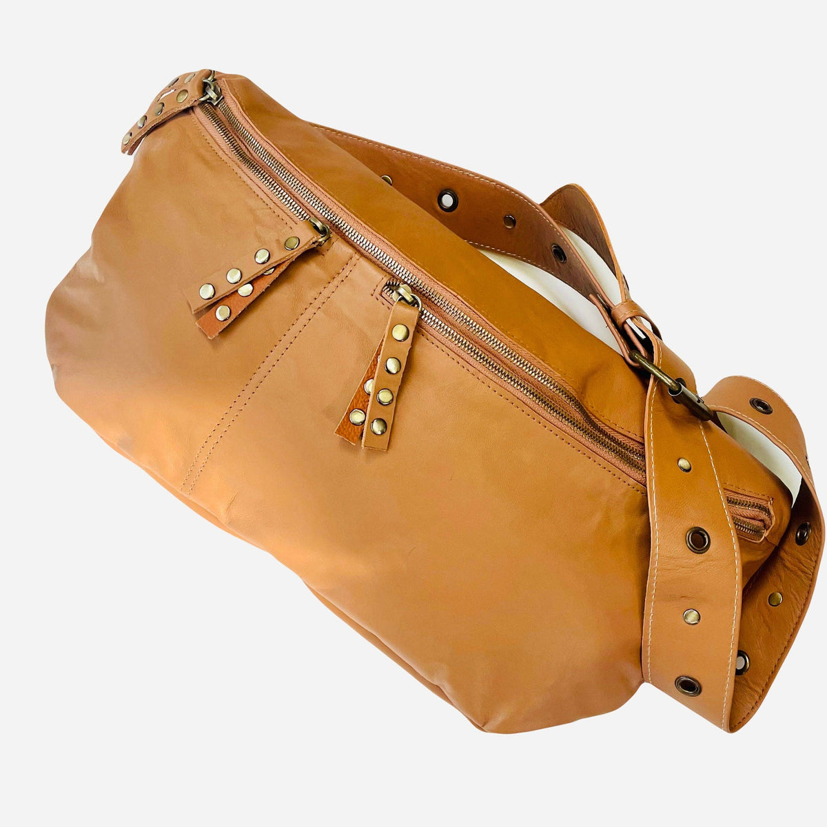 Marley Leather Sling Bag - Tan: Tan