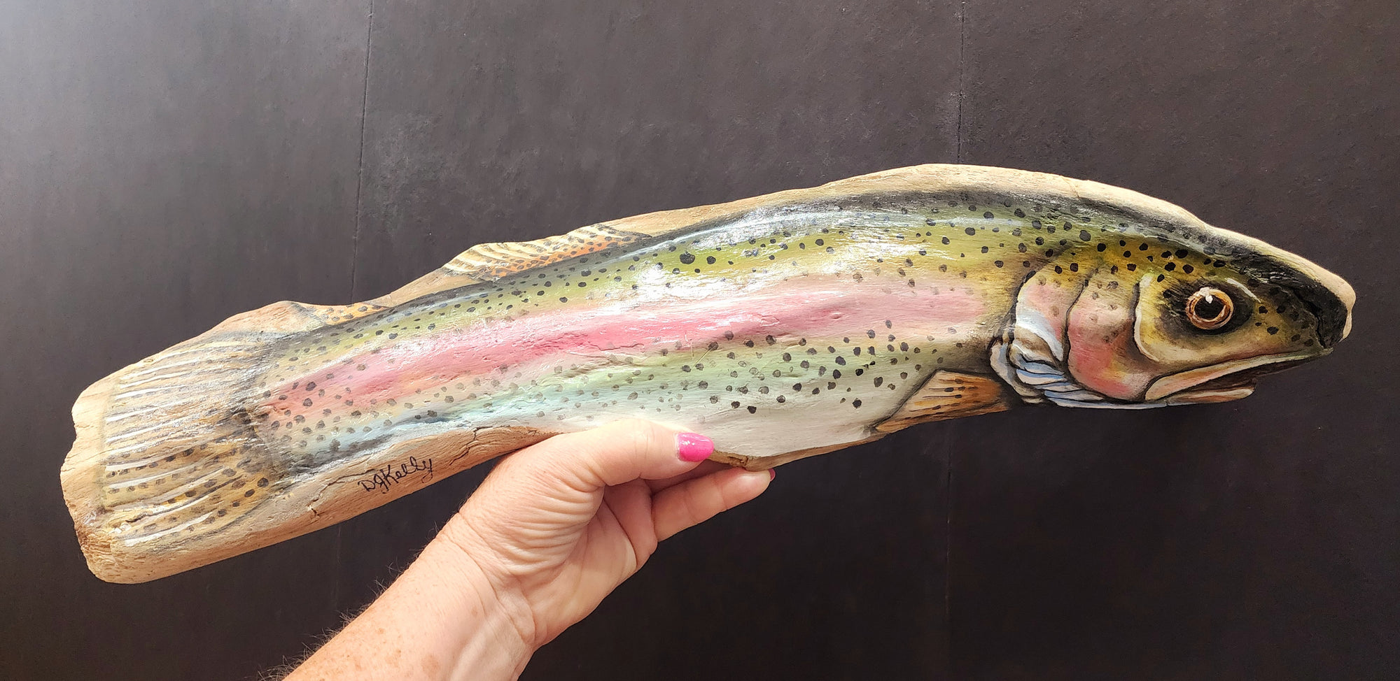 18" rainbow trout, painted by local Memphian DJ Kelly