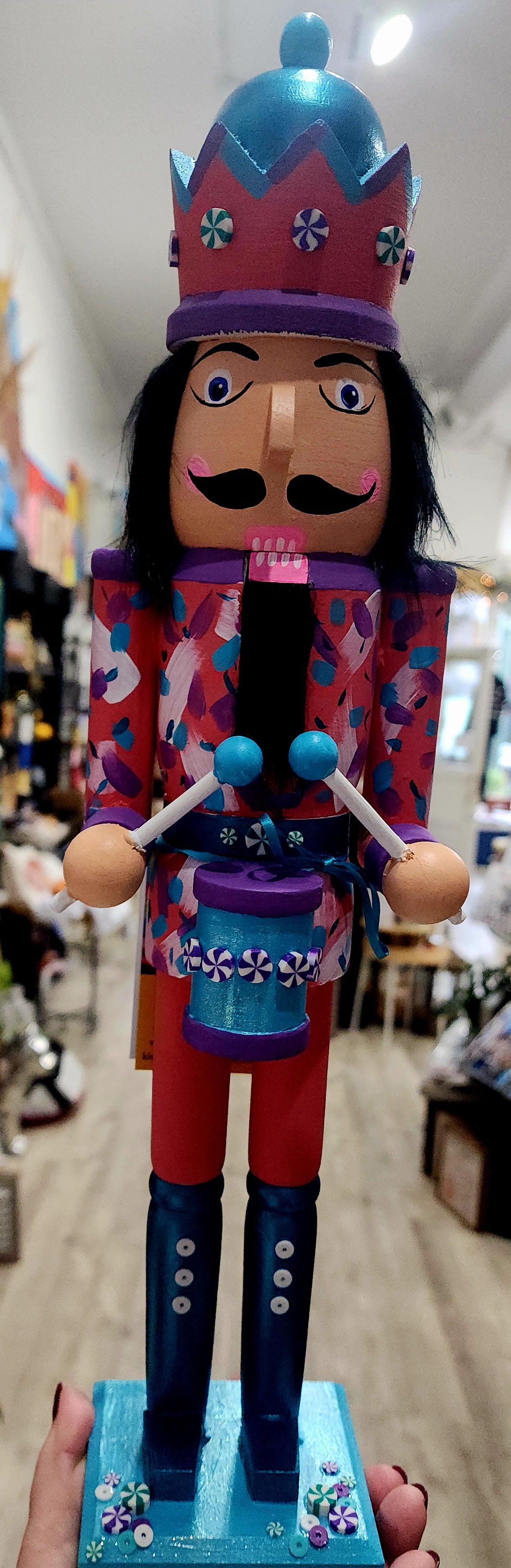 18" Festive Drummer Nutcracker ORIGINAL by Kim Cook