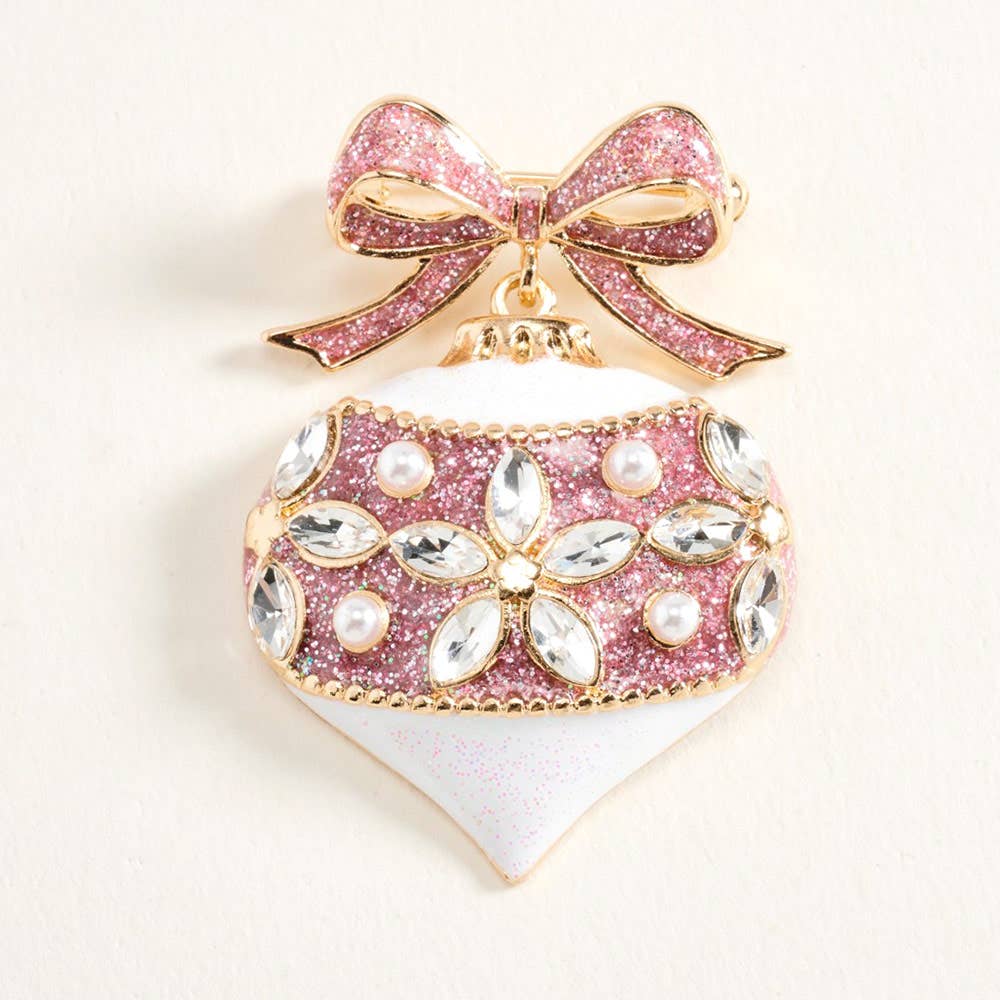Christmas Bow Ornament Pin Brooch