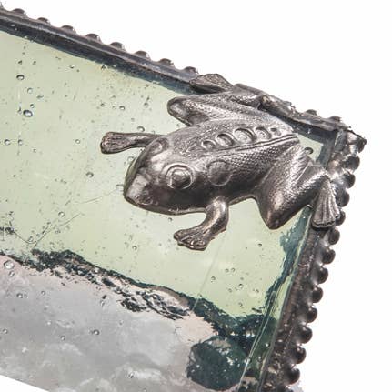 Green Frog Trinket Decorative Glass Box By J Devlin