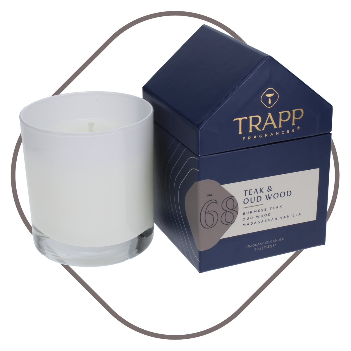 No. 68 Teak &amp; Oud Wood 7 oz. Candle in House Box