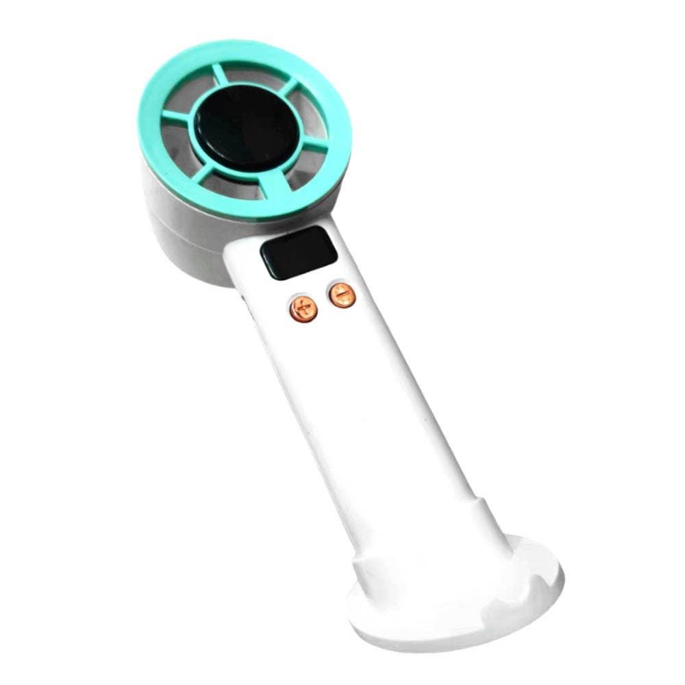 Light Up Digital Display Adjustable Speed Phone Stand Portable Handheld Mini Fan
