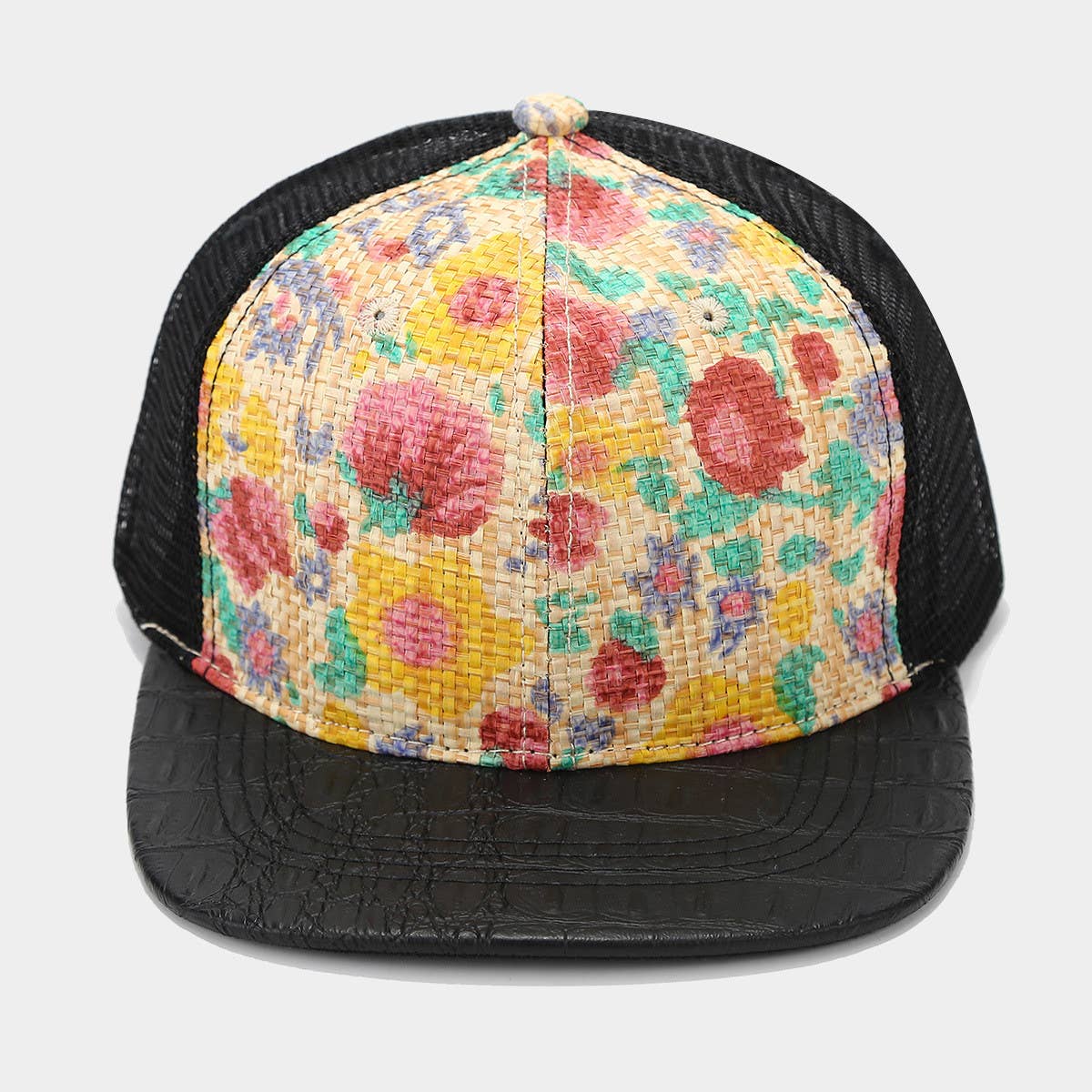 PRINT STRAW BREATHABLE BASEBALL CAP