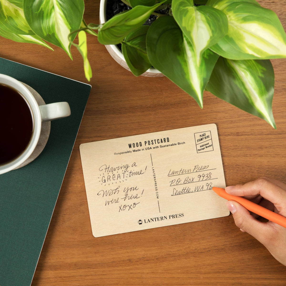 WOOD POSTCARD Memphis, Tennessee, Line Drawing