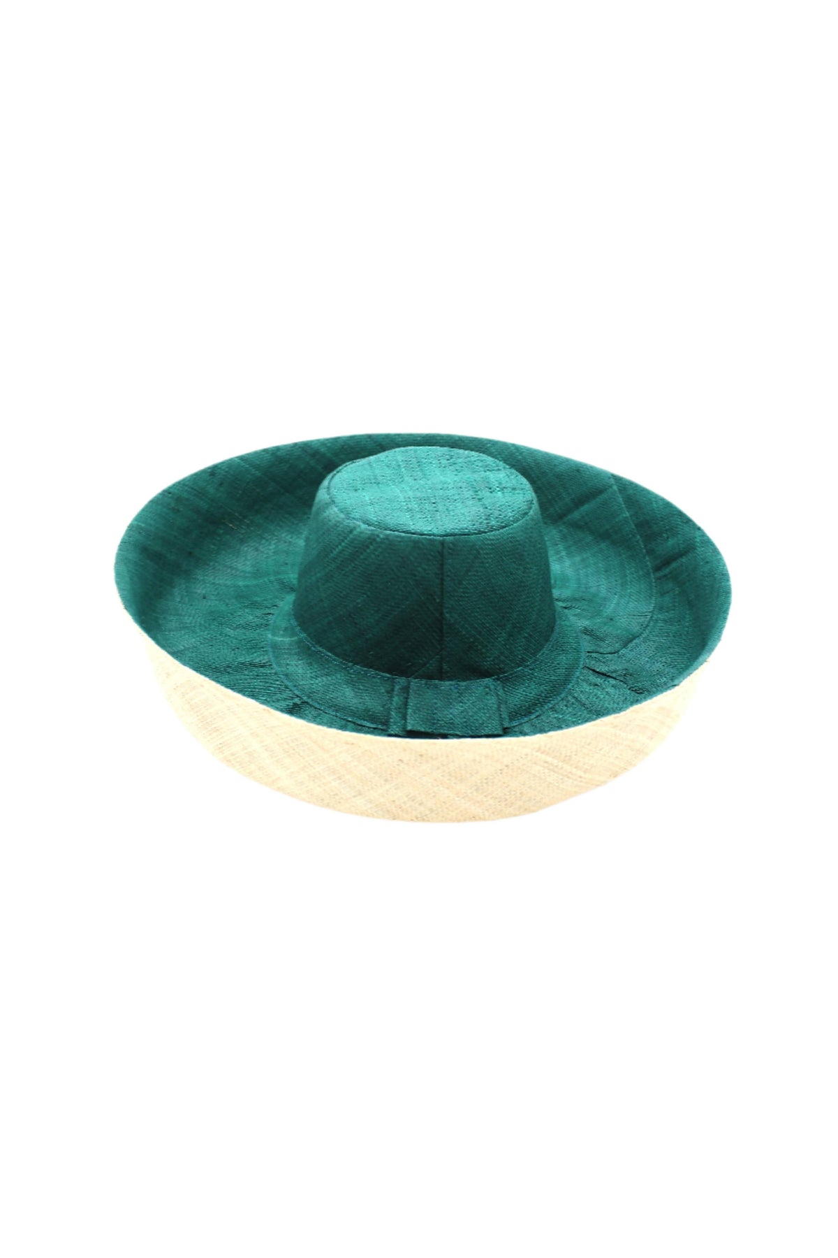 Monica  7" Wide Brim Two Tone Packable Straw Sun Hats