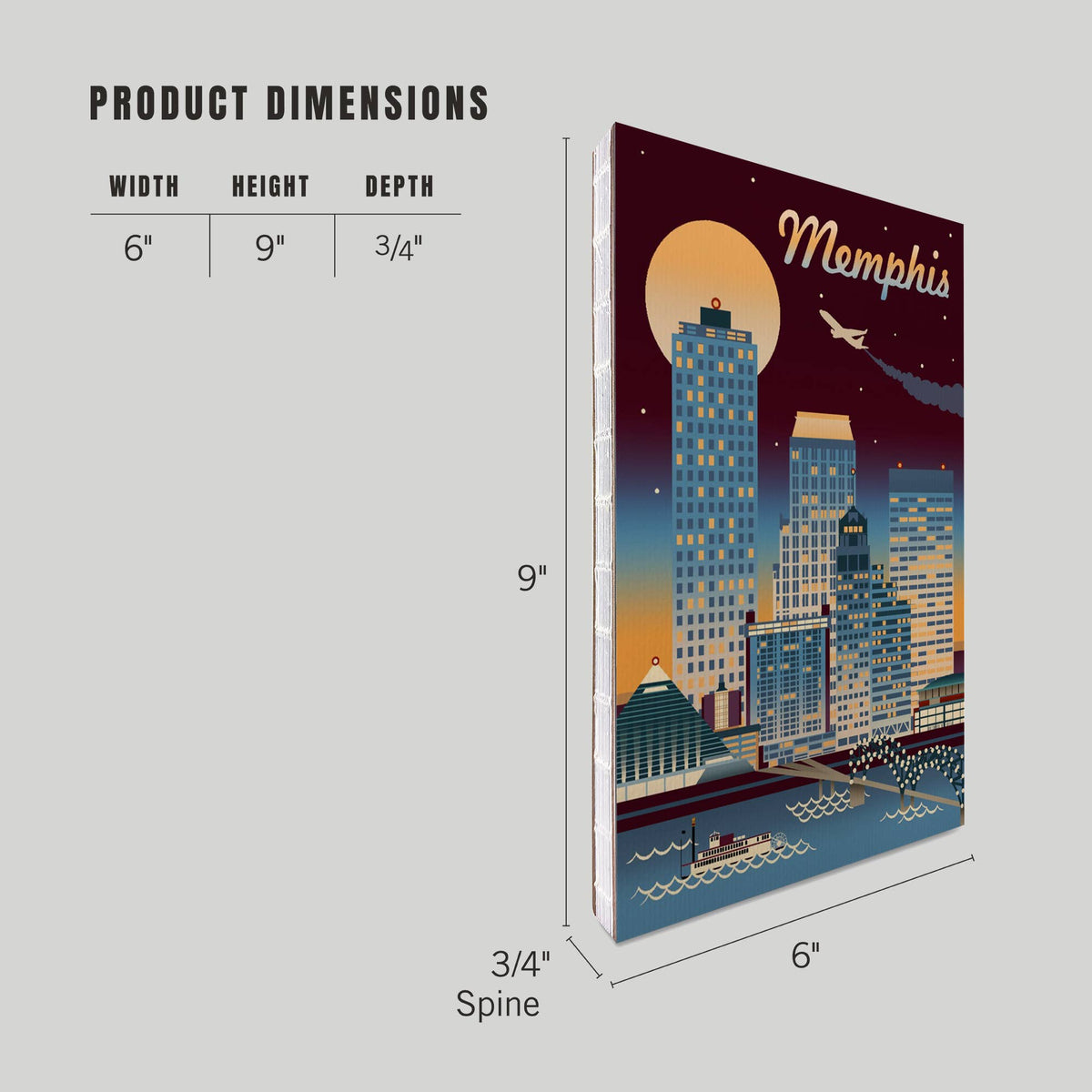 PREMIUM JOURNAL Memphis Tennessee Retro Skyline Chromatic