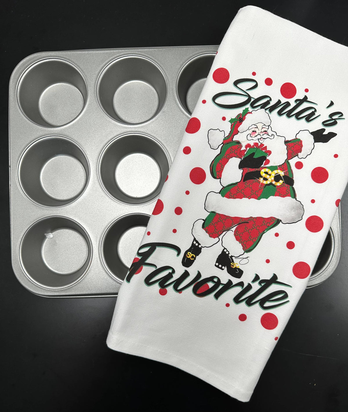 Santas Favorite Christmas Tea Towel, Kitchen Accessory