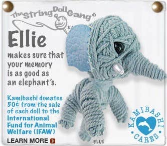 Ellie the Elephant String Doll Keychain