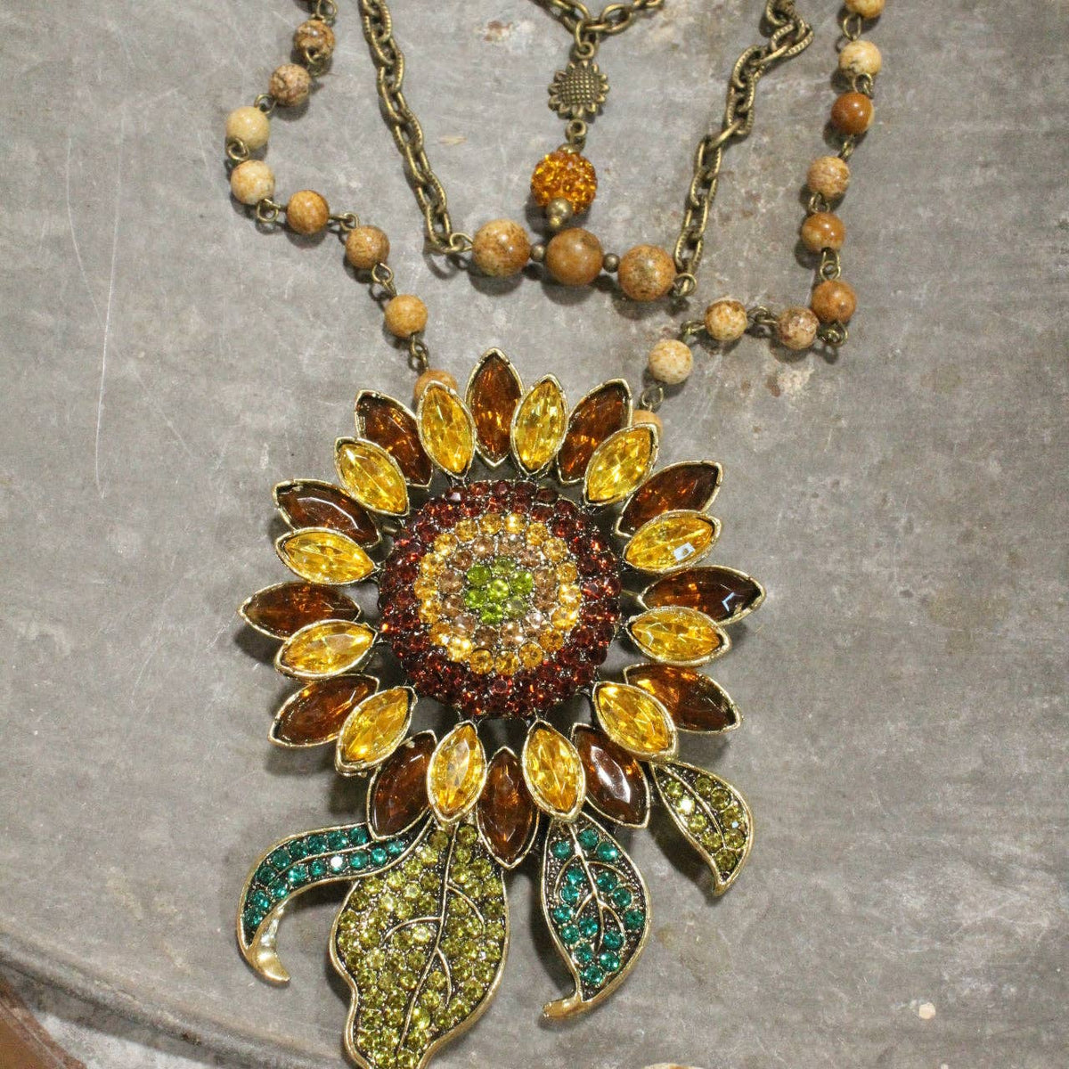 Not Just Any Sunflower Layered Necklace
