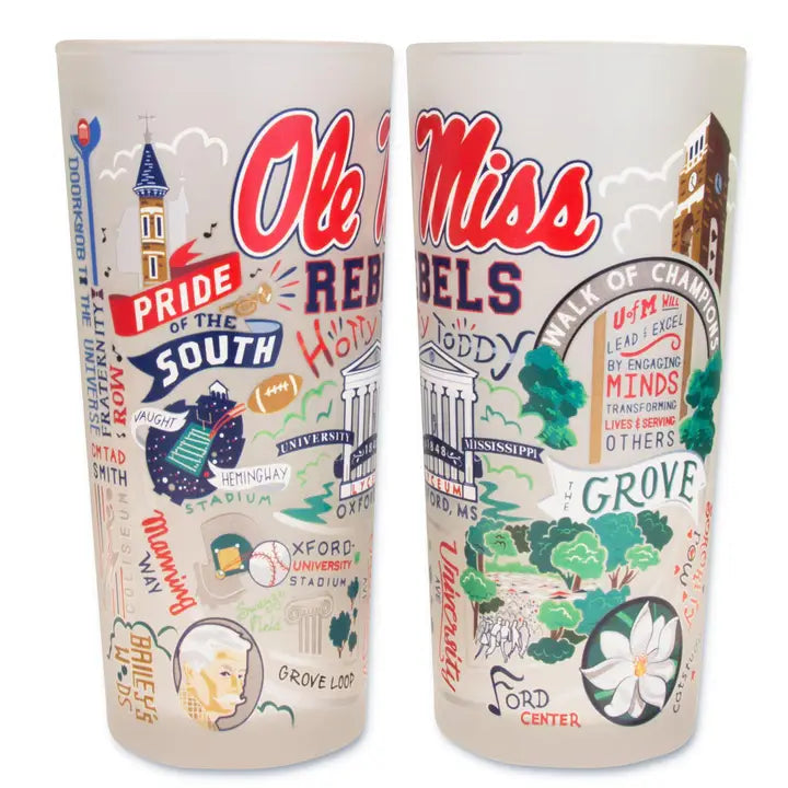 Team Sports / University Frosted Drinking Glass - set of 2