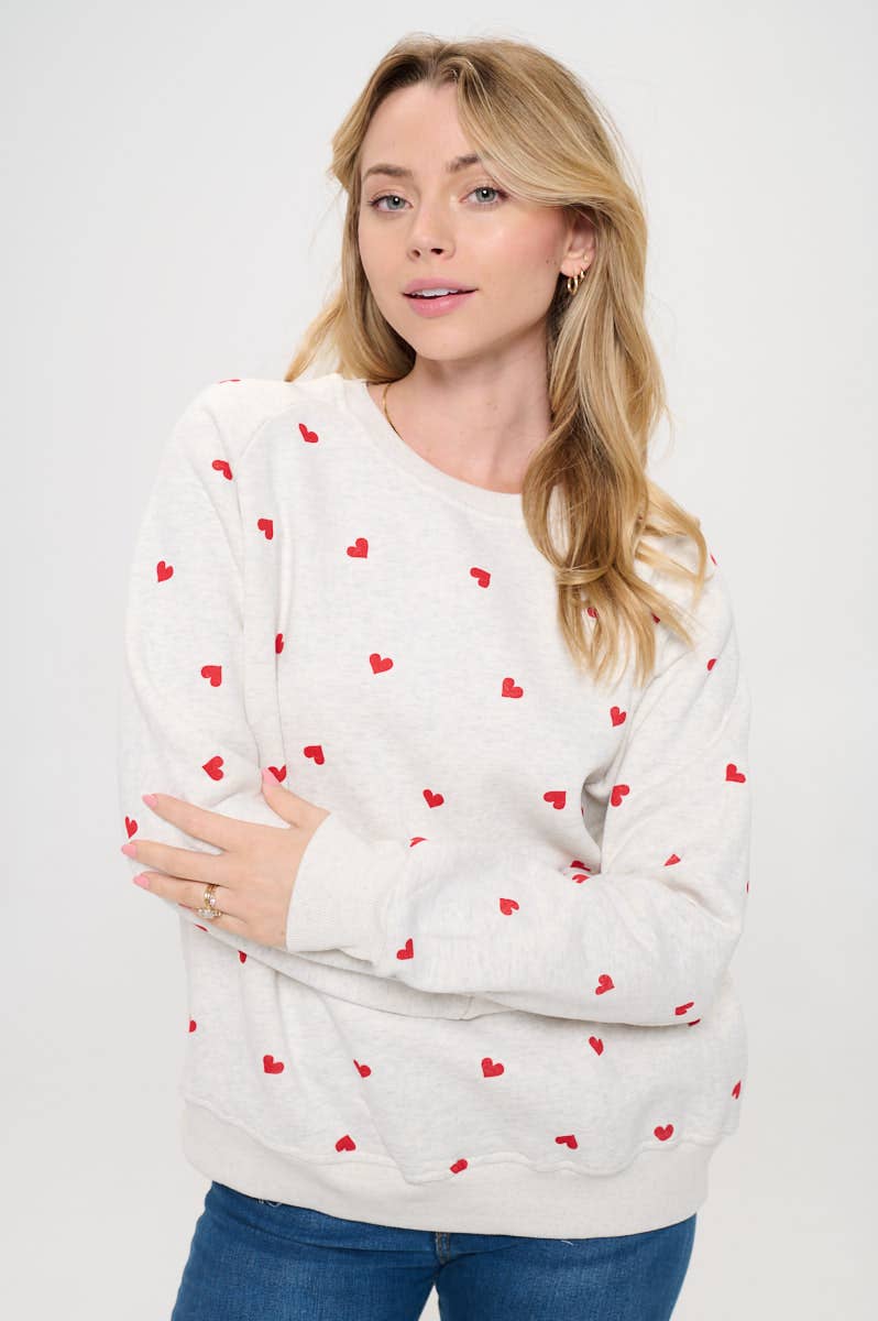 HEART PRINT SWEATSHIRT