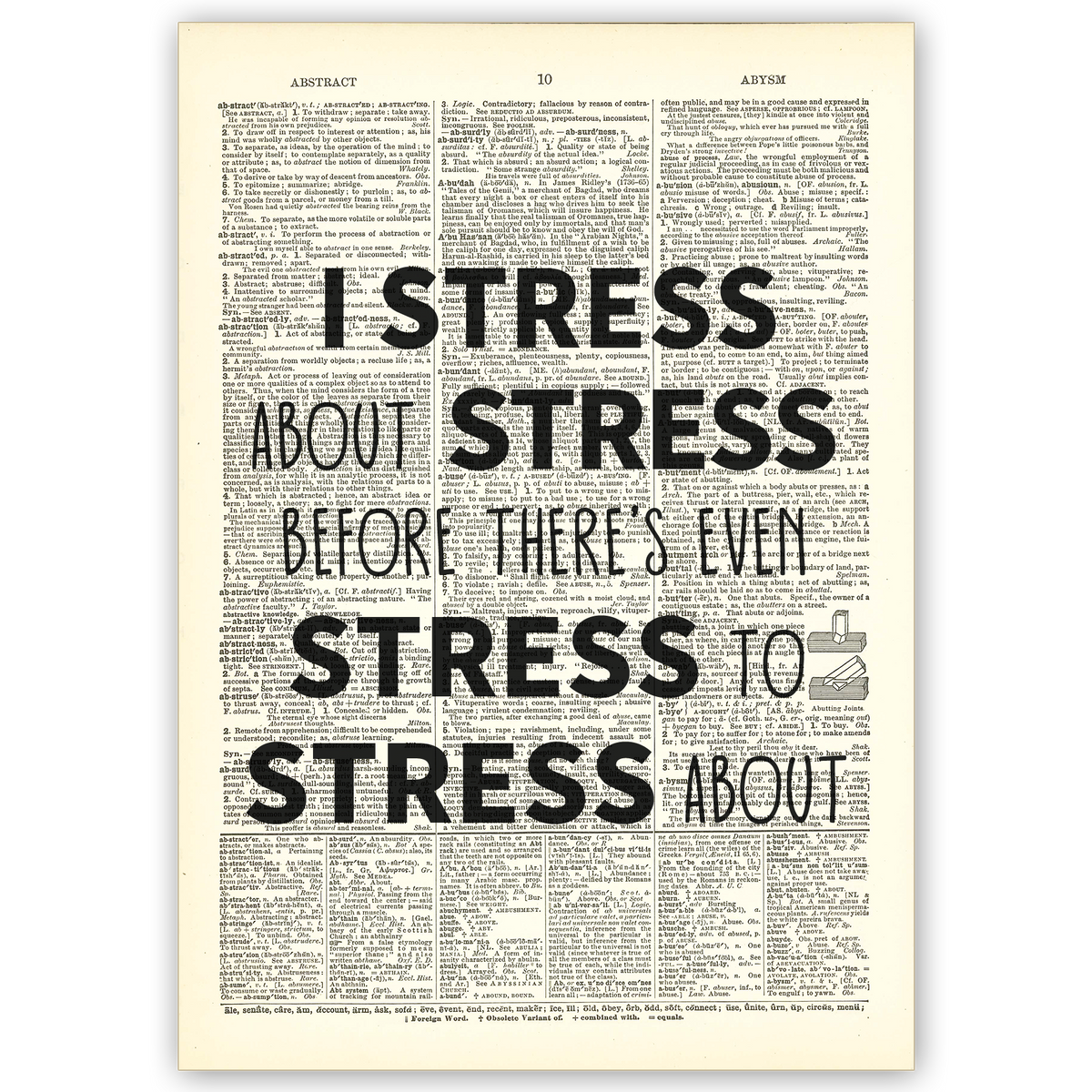 Art Print Dictionary Page | I Stress About Stress