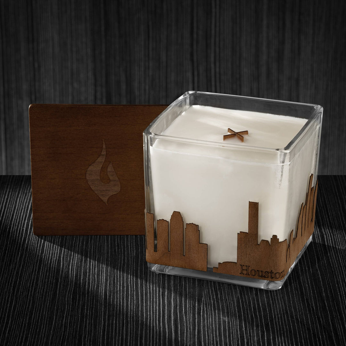 Wood Wrapped City Skyline Candle 4x4x4: Memphis Tennessee