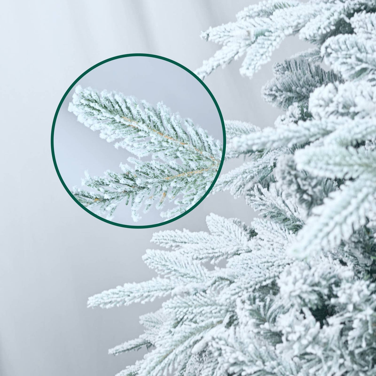9ft Pre-Lit Flocked Christmas Tree with Warm White Lights