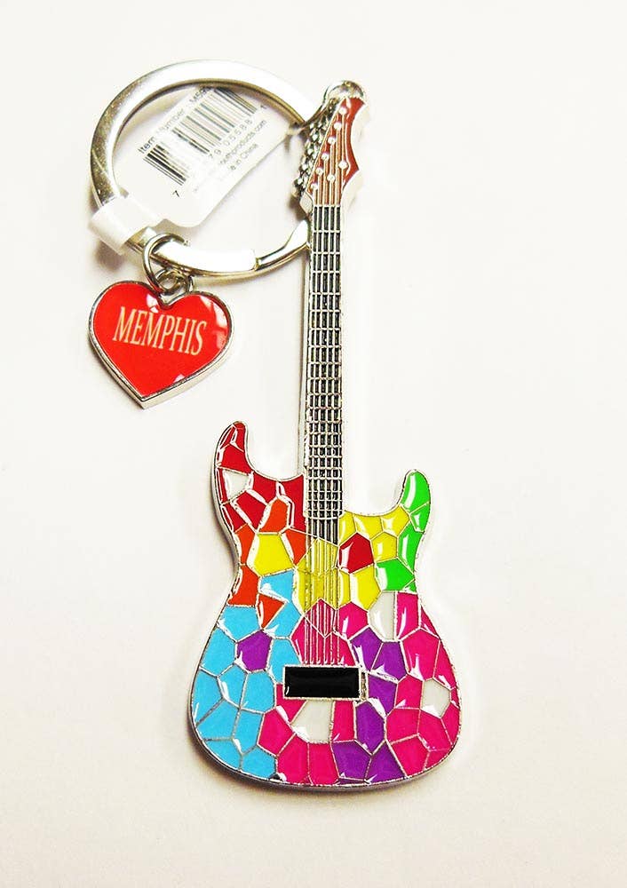 Memphis Keychain - Vibrant Mosaic Colors