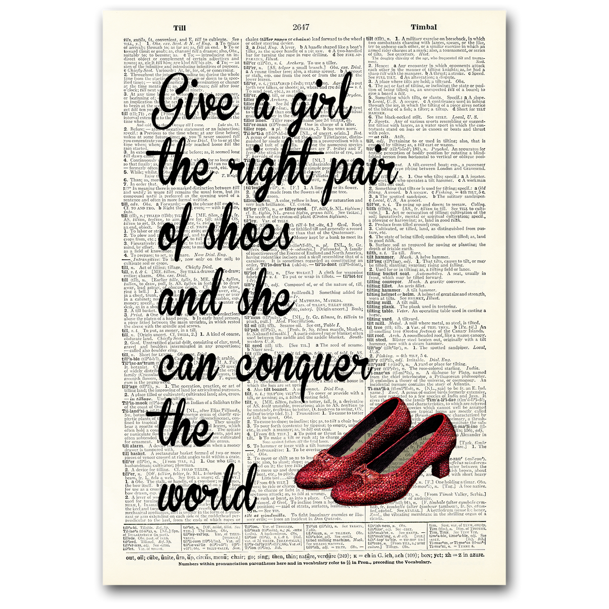 Art | Dictionary Page | Vintage | Give a girl right shoes