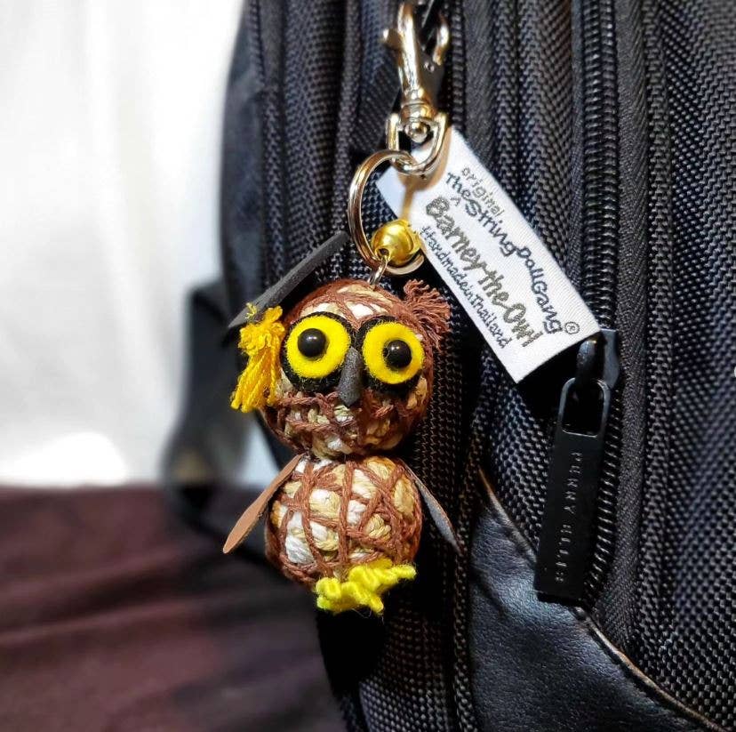 Barney the Graduate Owl String Doll Keychain