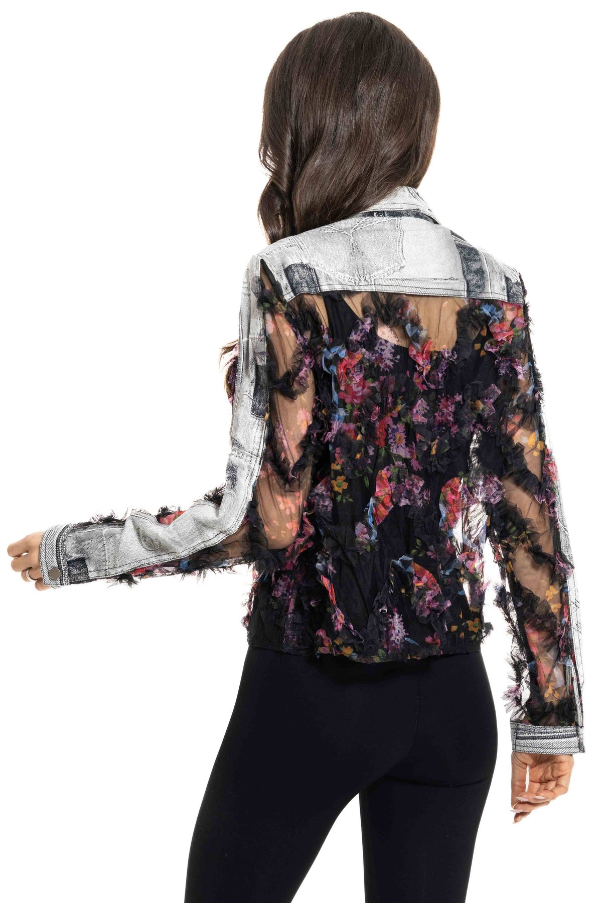 Distressed Floral Jacket