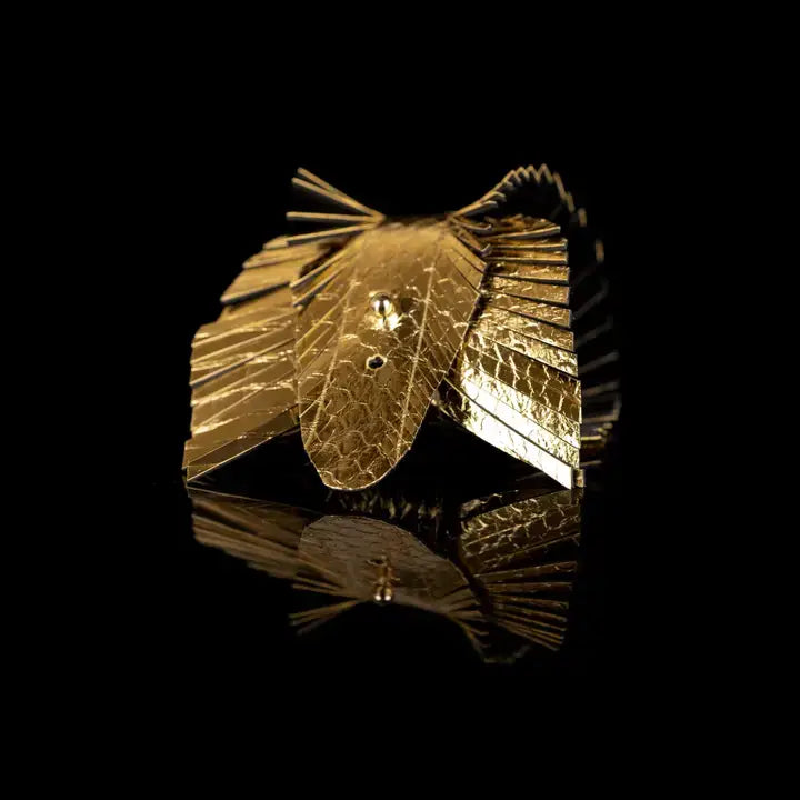 Golden Phoenix Fringe Leather Cuff Bracelet