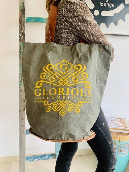 Round Canvas Beach Bag 4 Seasons -