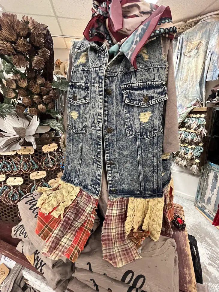 Lace Overlay Denim Vest – Rag & Muffin