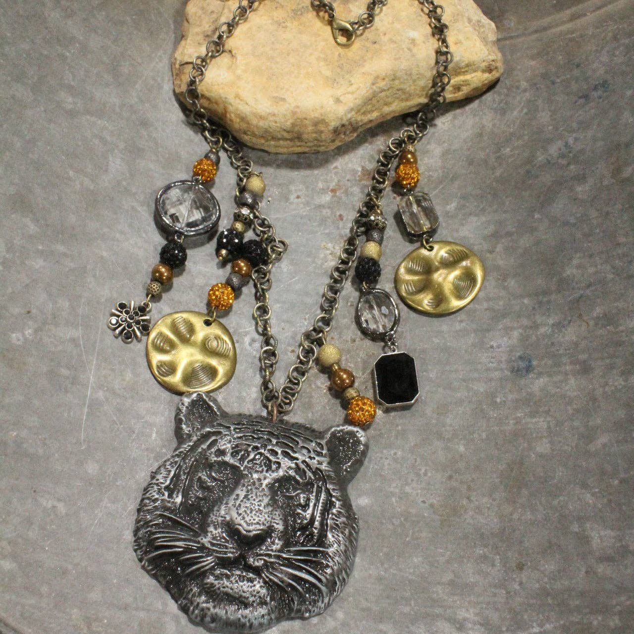 Tigers On The Prowl Charm'd Necklace