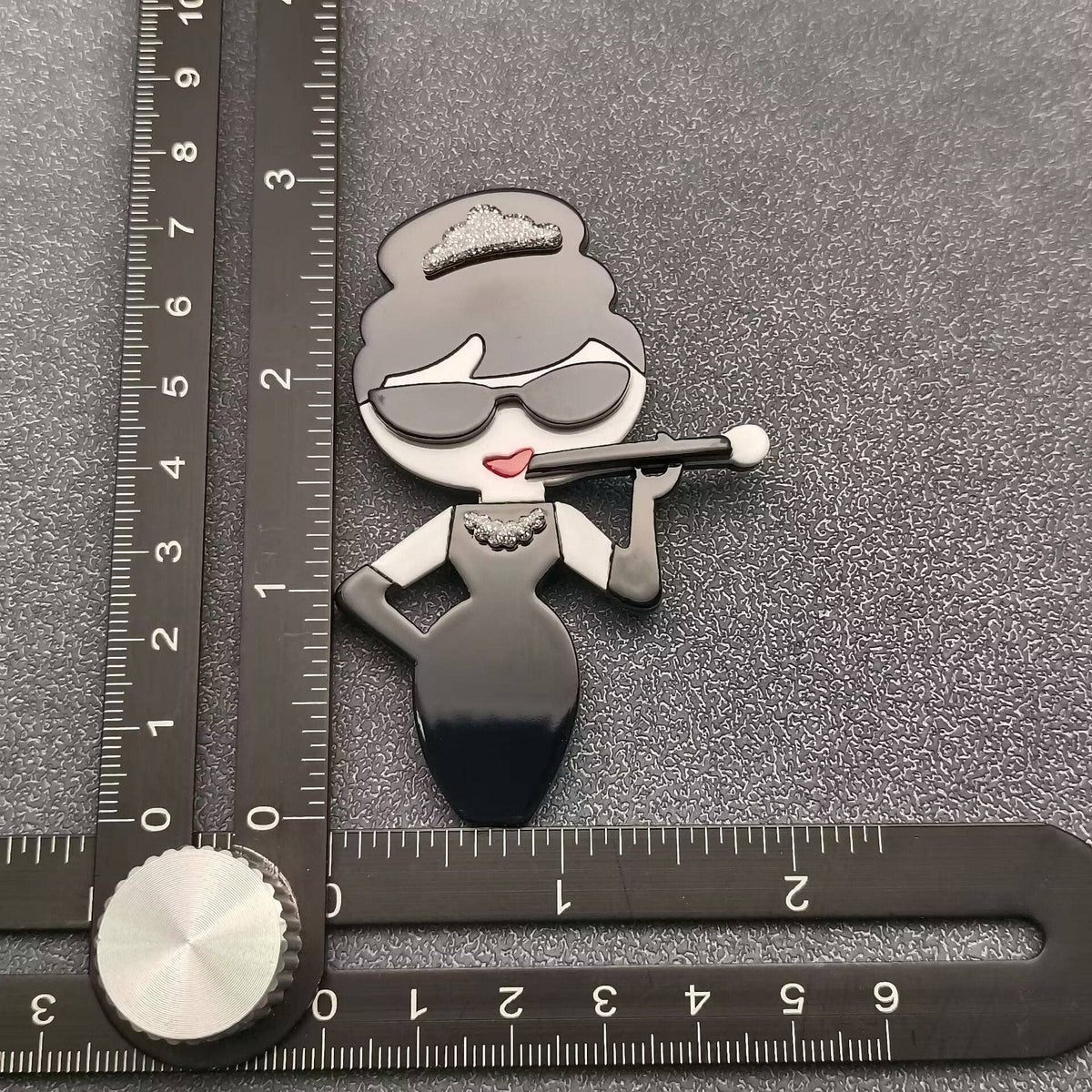 Modern Woman Smoking Acrylic Brooch