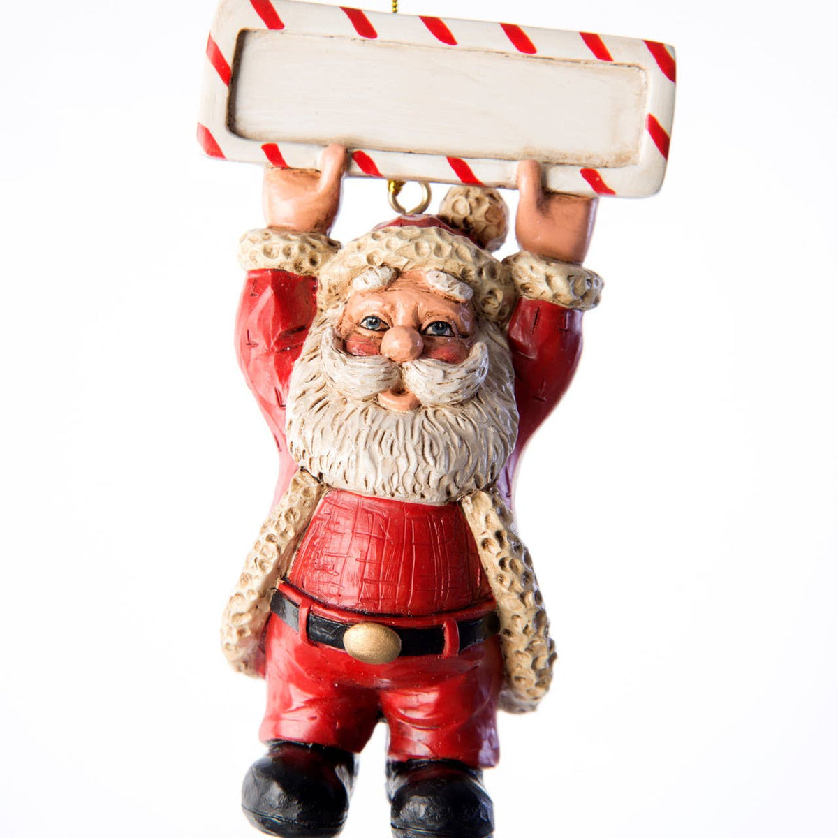 Personalize Santa Ornament With Sign Overhead