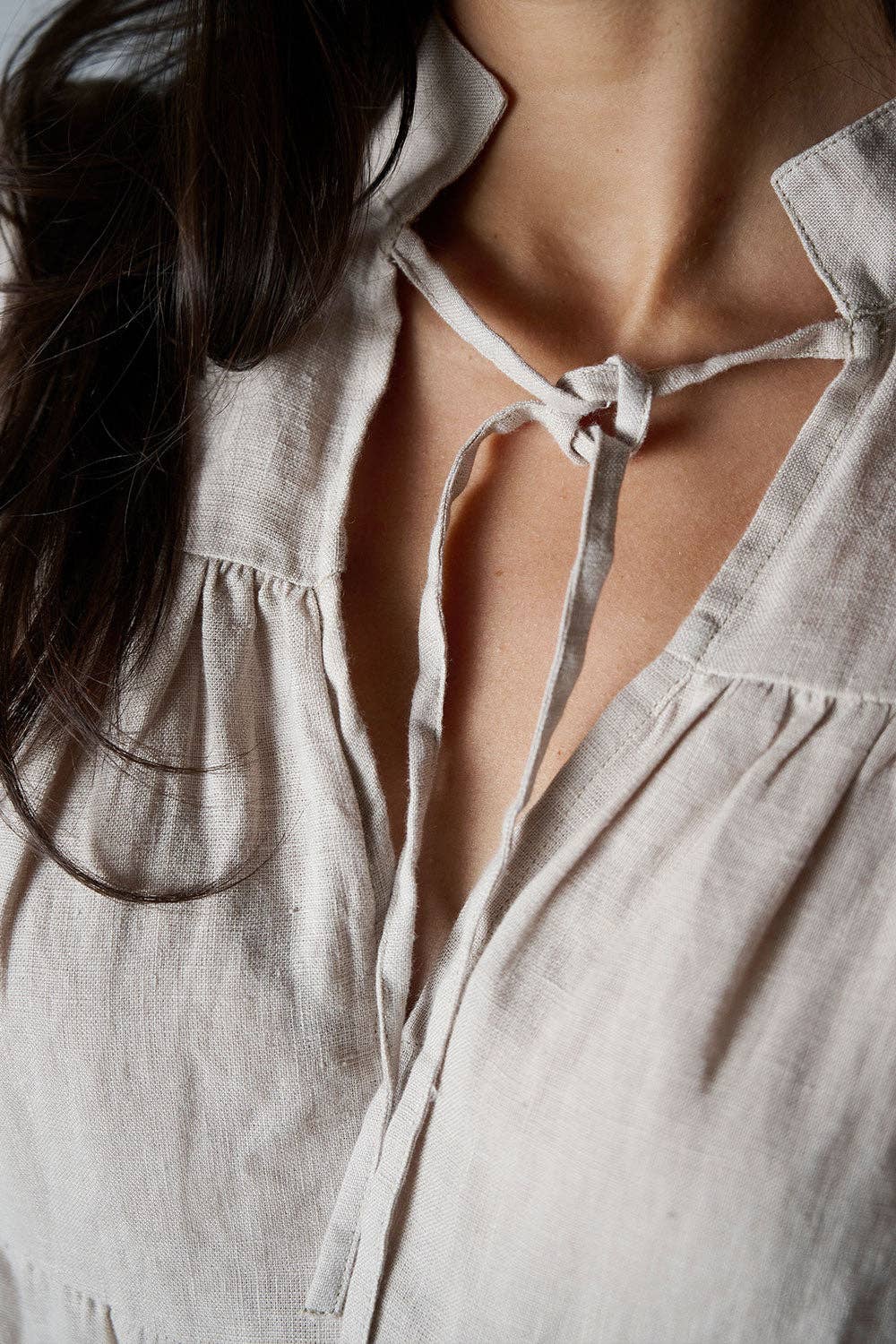 Bella Linen Dress - Natural: Natural