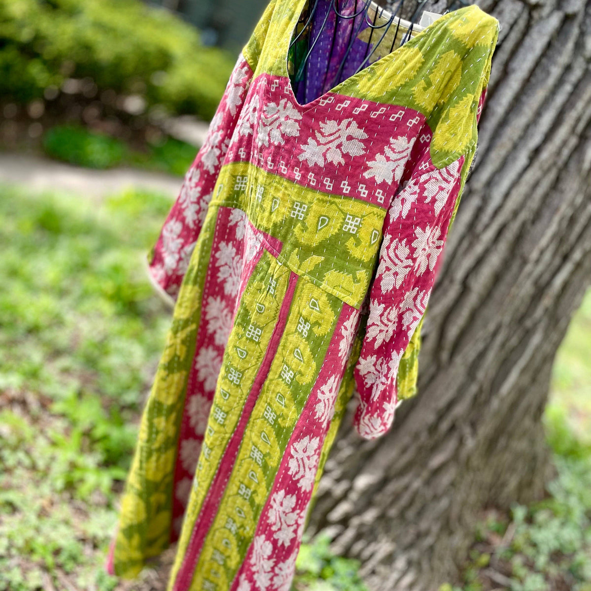 Kantha Reversible Dress.: Multi Color / One size