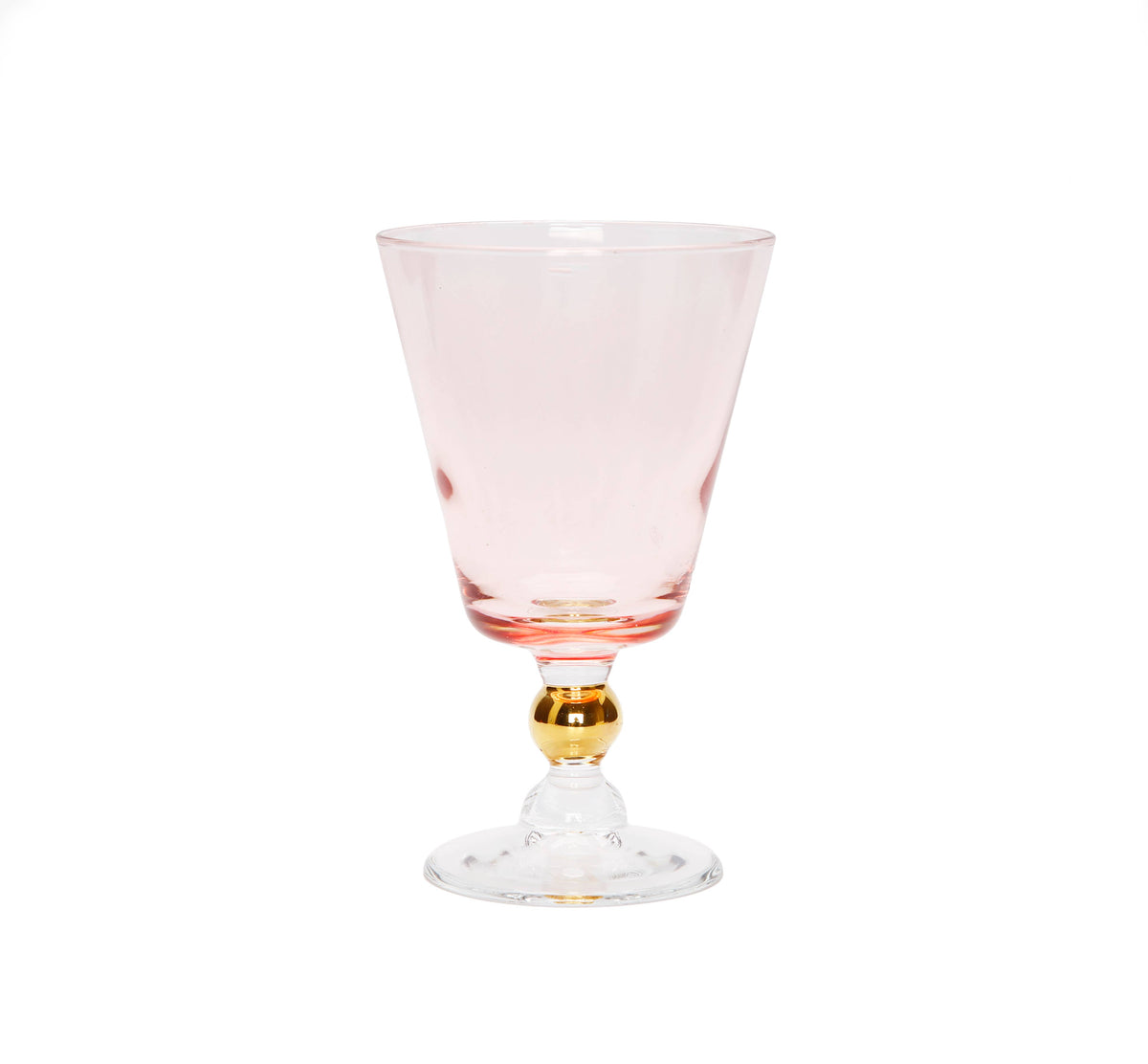 Wine Glasses with Gold Ball on Stem: Blue