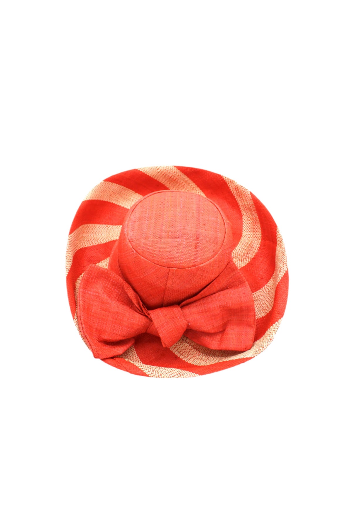 Audrey 5" Wide Brim Big Bow Stripe Straw Sun Hats