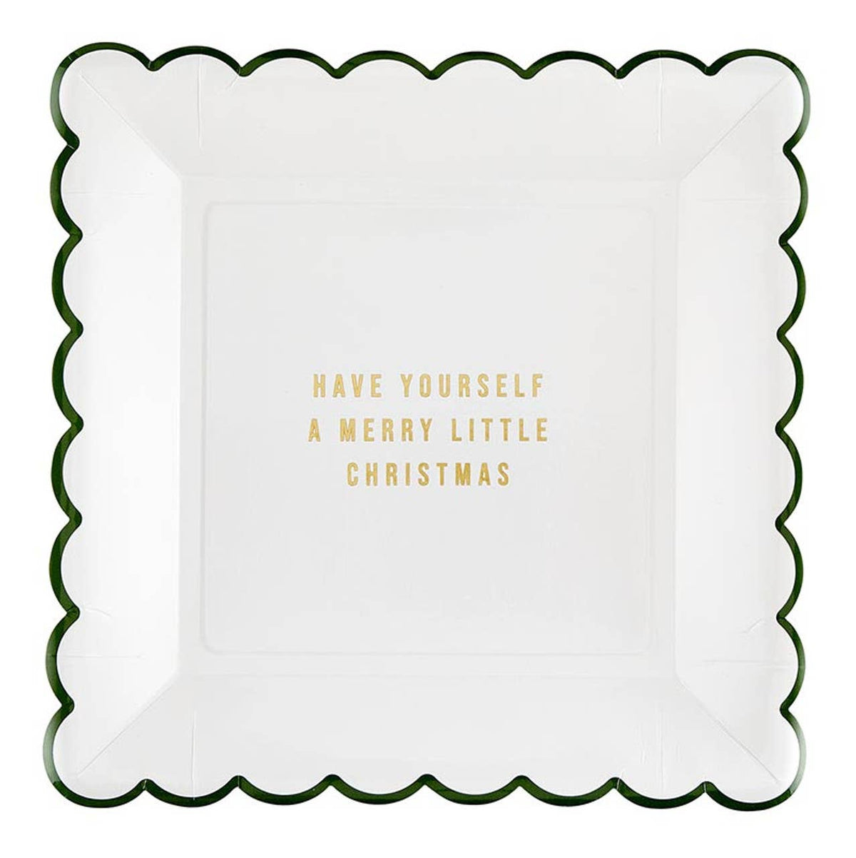 Scalloped Paper Plate - Merry Little Christmas: Paper