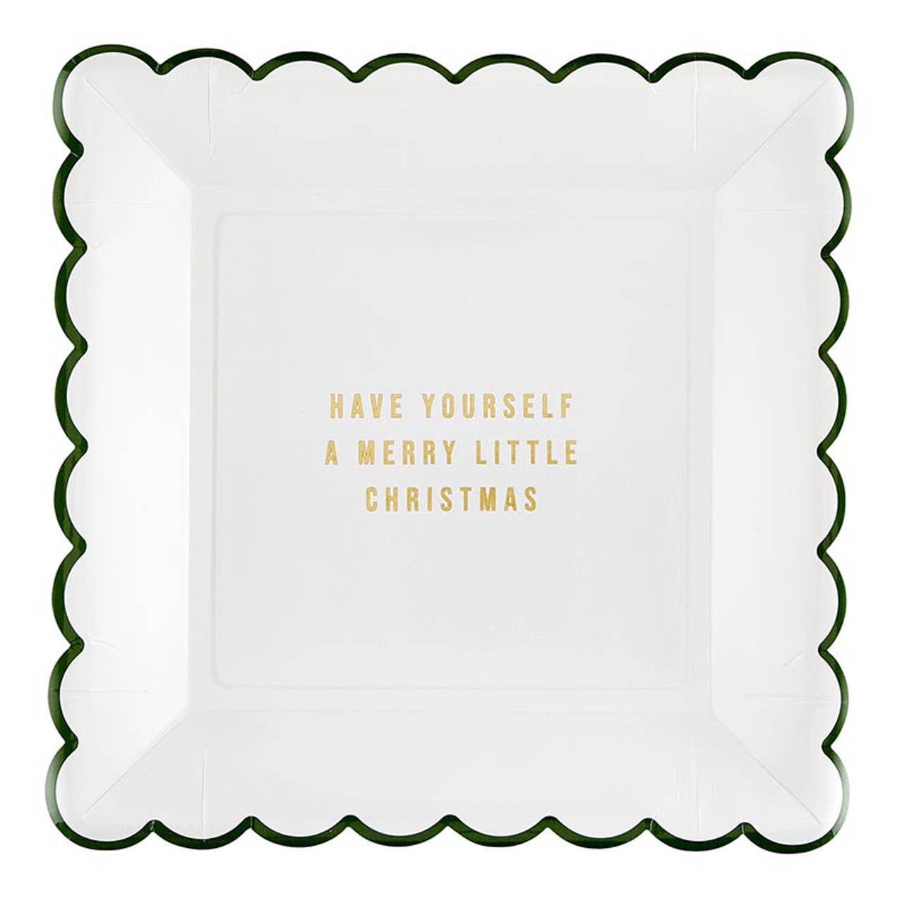 Scalloped Paper Plate - Merry Little Christmas: Paper