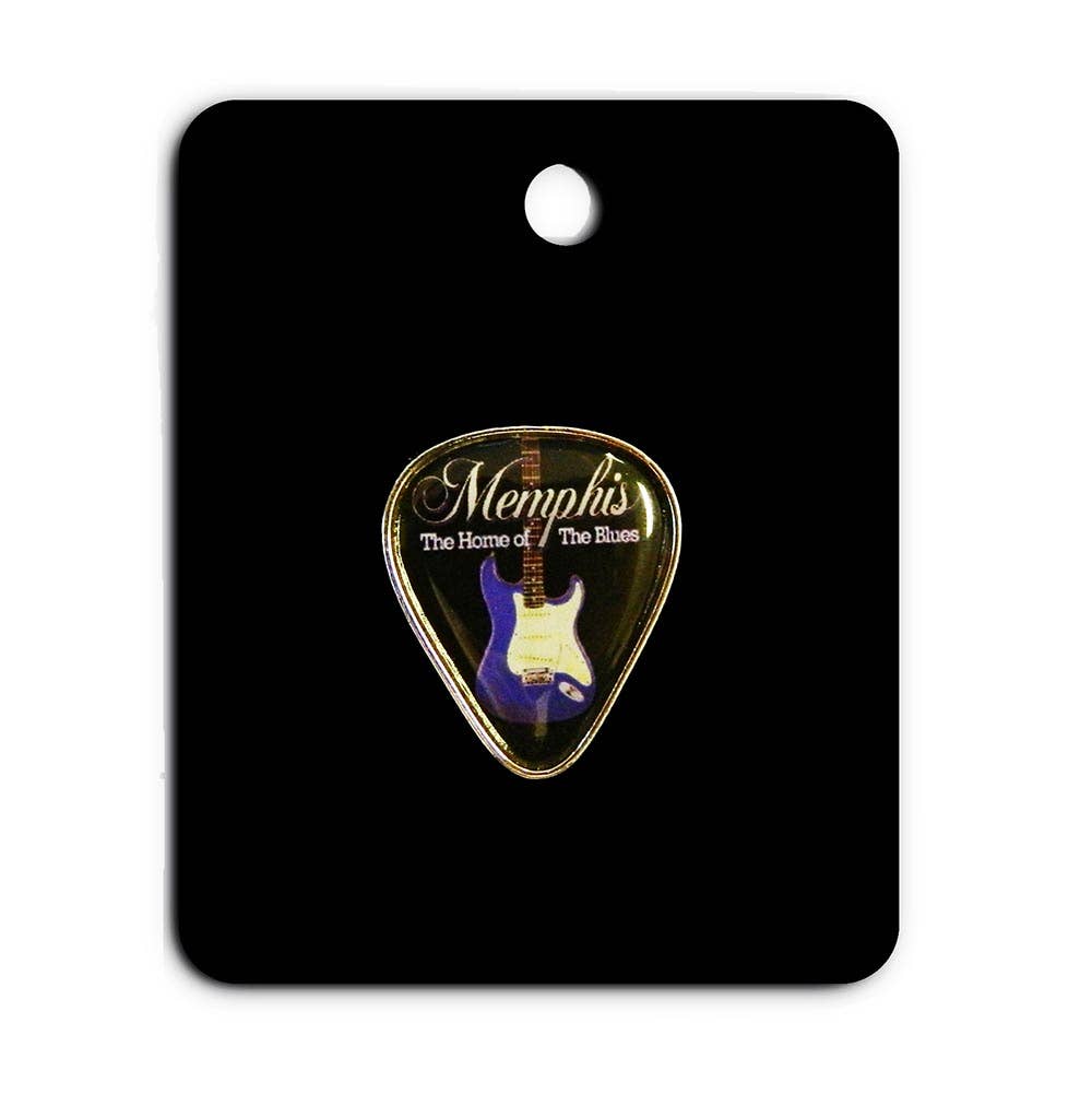 Memphis Pin - Guitar Pick Blue
