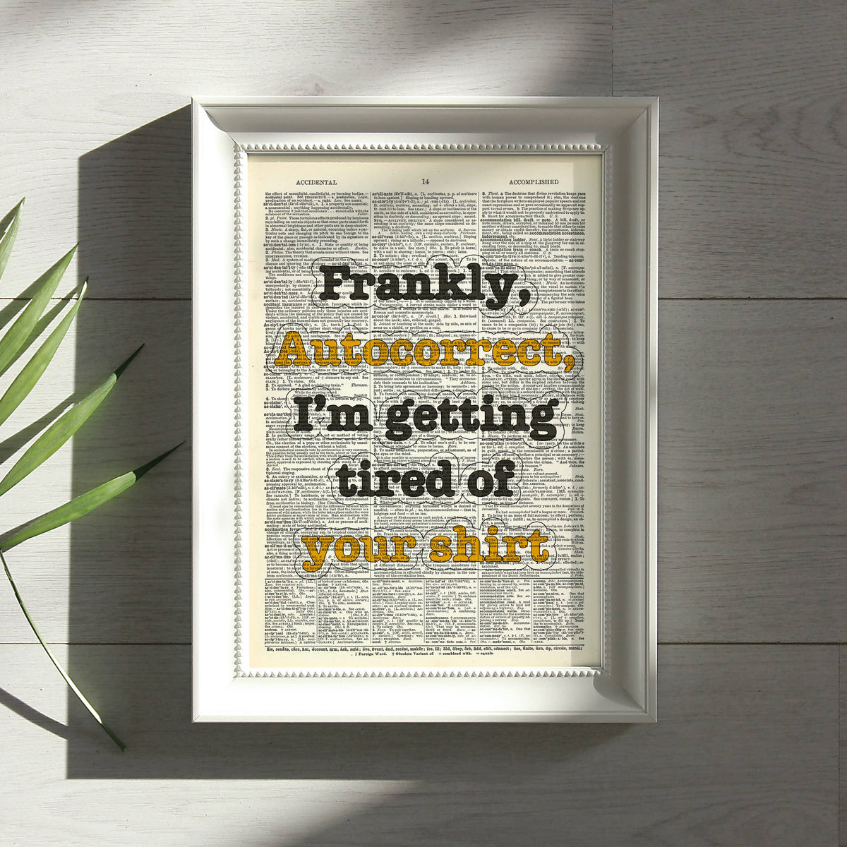 Art Print Dictionary Page | Vintage | Frankly Autocorrect