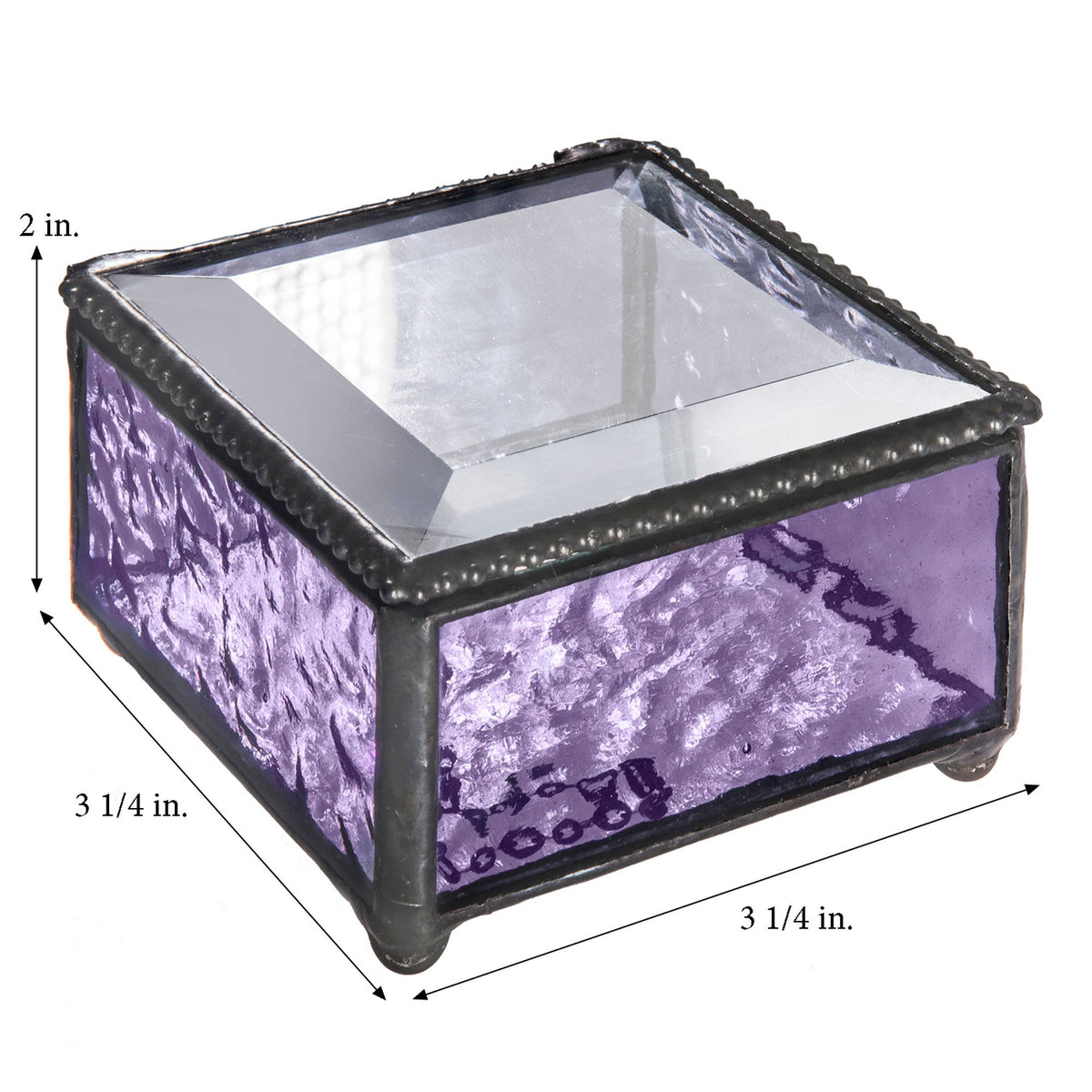 Purple Glass Keepsake Jewelry Box Gift For Her Box