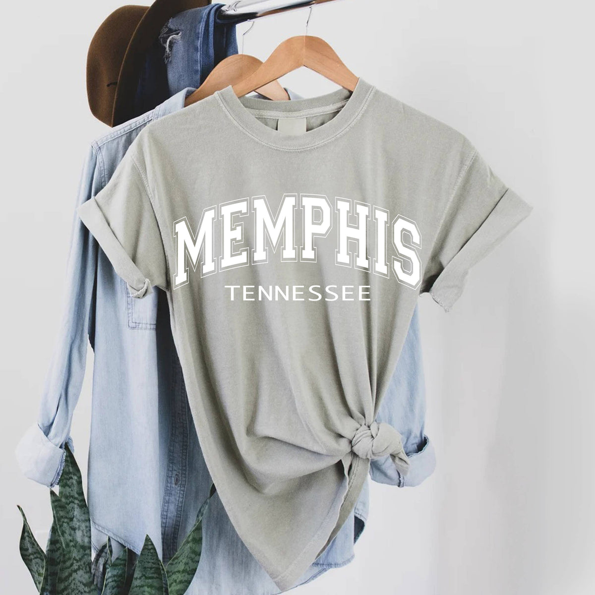 Memphis Tennessee T Shirt (3 Colors: Brick, Blue Jean, Stone Sand, Gray)